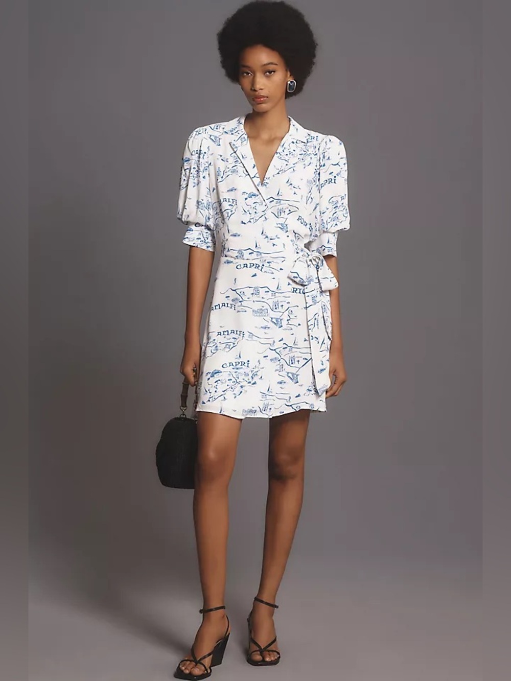 MAEVE COLLARED WRAP MINI DRESS